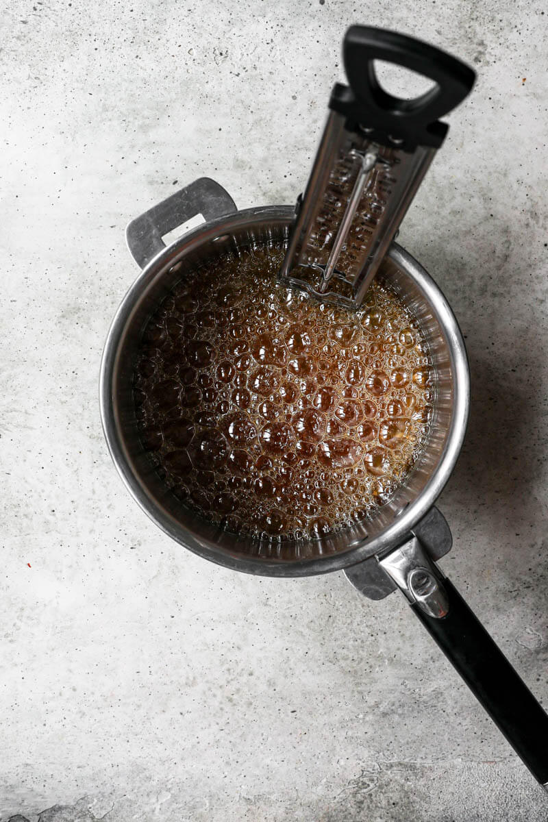 Caramel in a pan