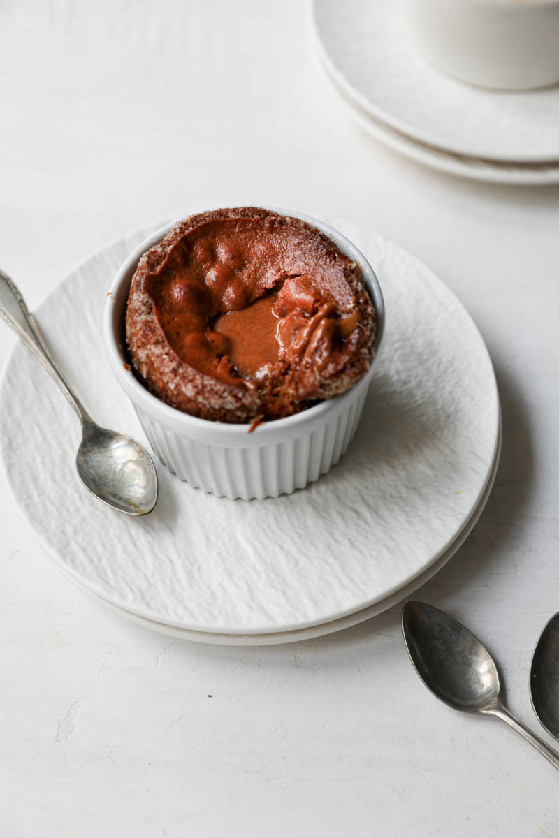 Dulce de leche lava cake right out the oven inside the souffle mini mould.