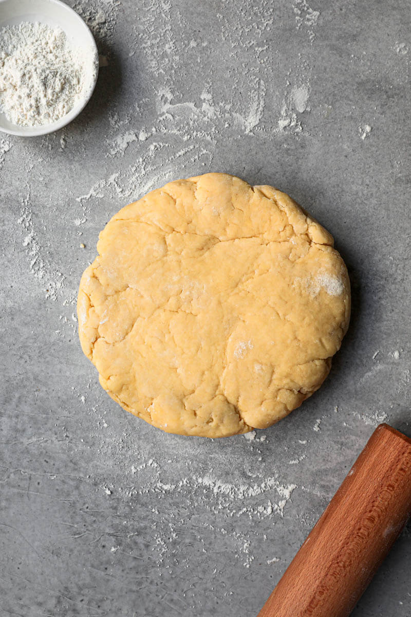 Rolled out scone dough