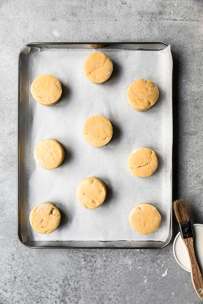 Scones on a baking tray