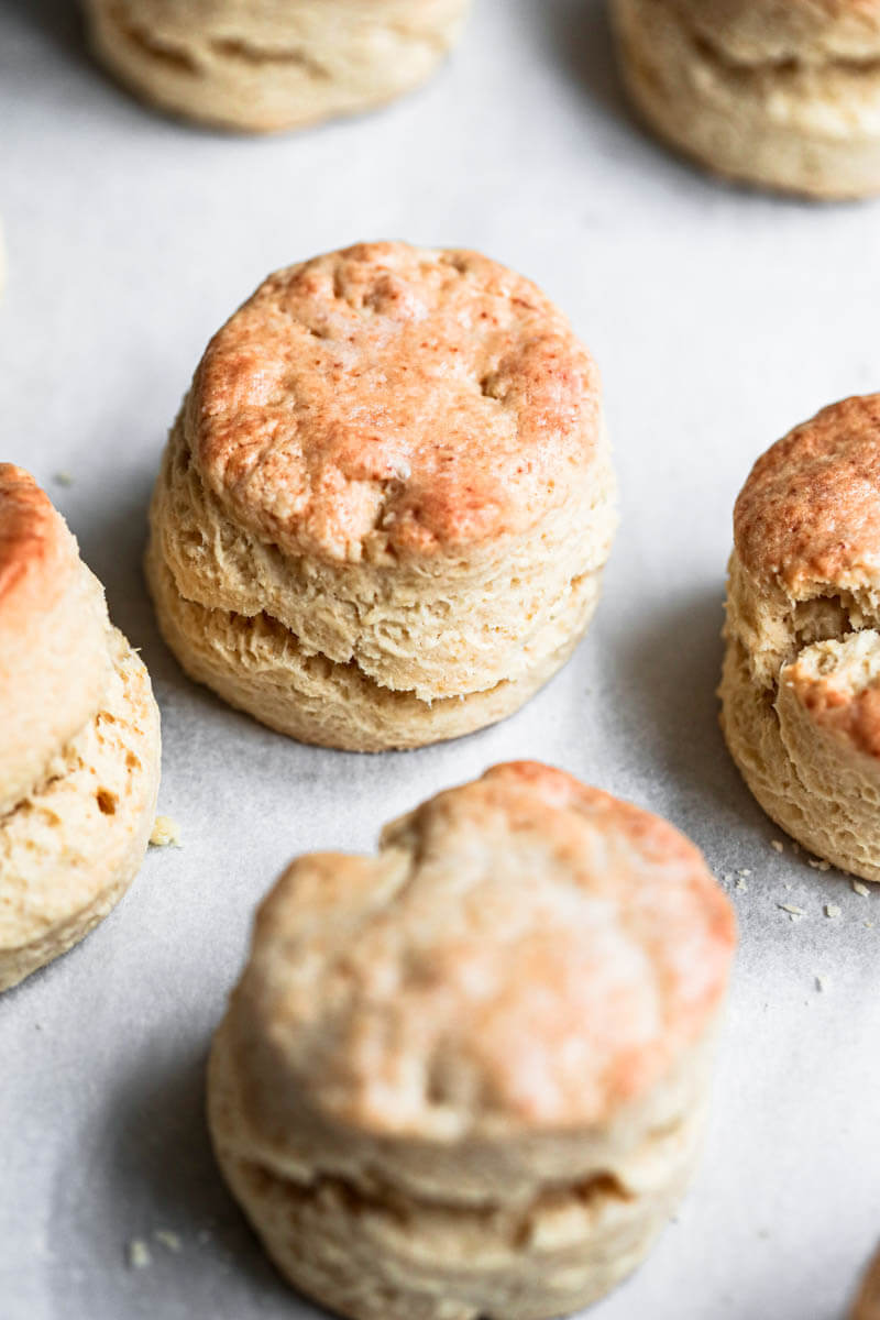 Closeup shot of the baked scones