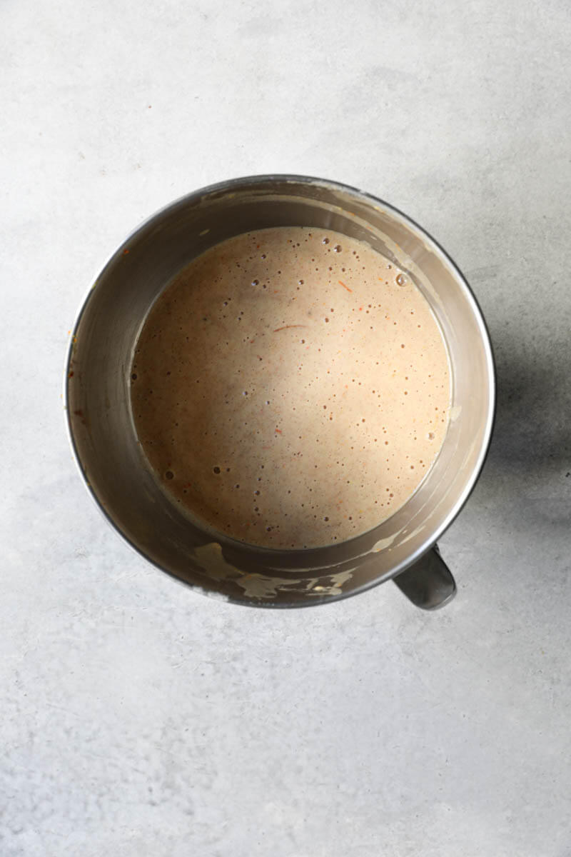 A bowl with the pain d'épices batter ready