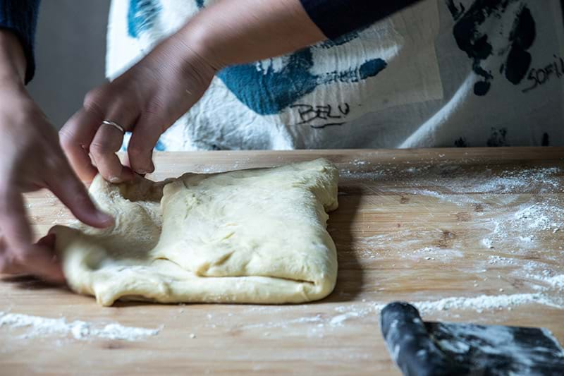 Folding the dough