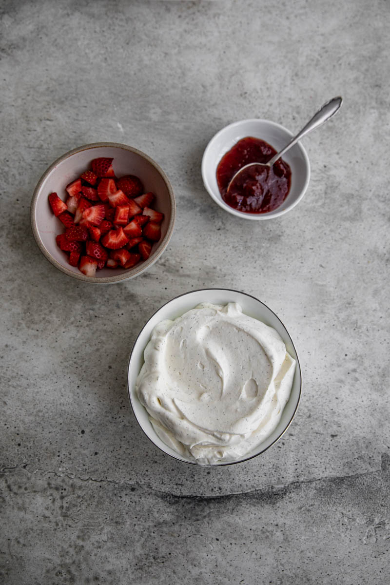 Ingredients for the Strawberry Chantilly Cream