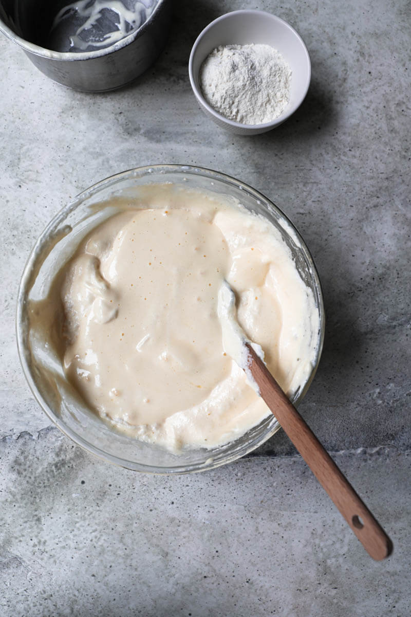 Cake batter plus the melted butter